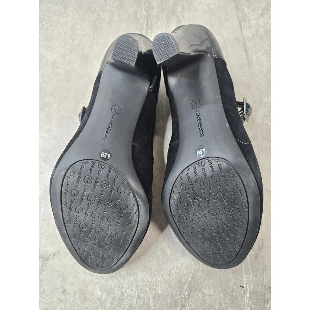 Mary Jane Pumps 6.5 Black Suede Memory Foam Comfort Heeled Shoes Lolita Preppy